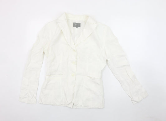 Per Una Women's White Linen Blazer Size 10