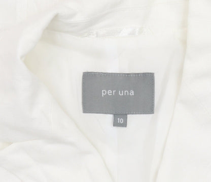 Per Una Women's White Linen Blazer Size 10