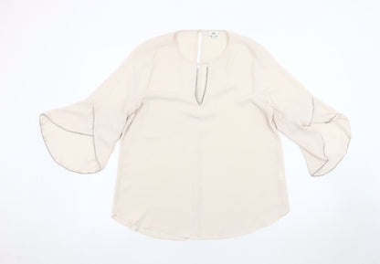 Womens UK Size 12 River Island Beige Basic Blouse