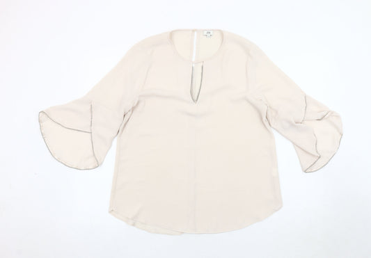 Womens UK Size 12 River Island Beige Basic Blouse