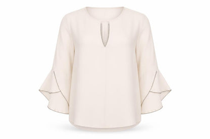 Womens UK Size 12 River Island Beige Basic Blouse