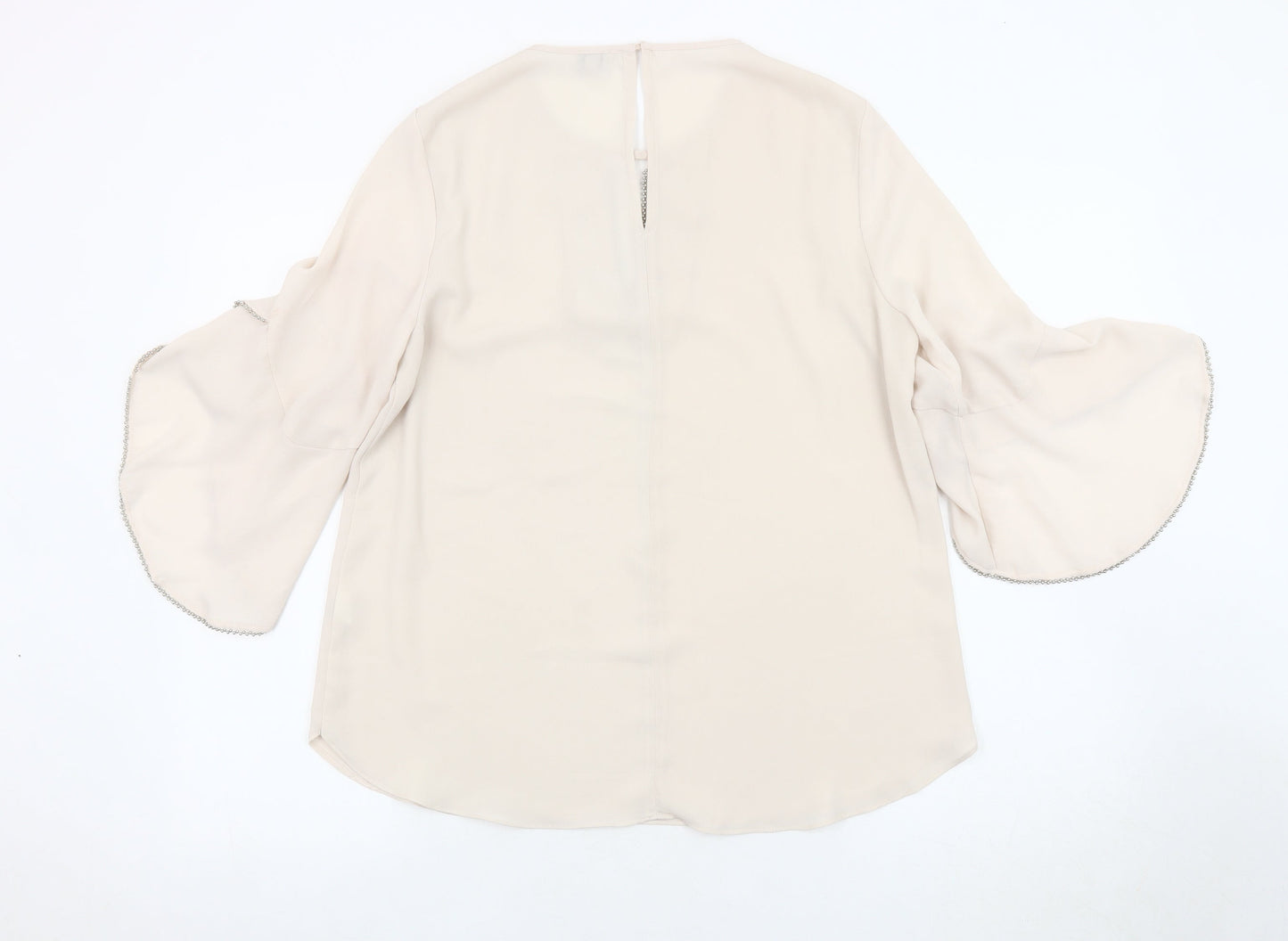 Womens UK Size 12 River Island Beige Basic Blouse