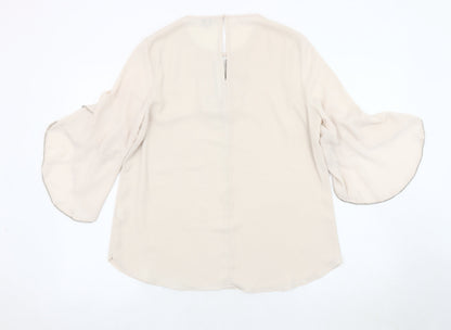 Womens UK Size 12 River Island Beige Basic Blouse