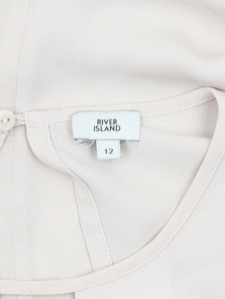 Womens UK Size 12 River Island Beige Basic Blouse