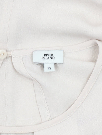 Womens UK Size 12 River Island Beige Basic Blouse