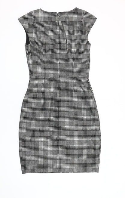 Mango Women's Grey Check Sheath Dress M