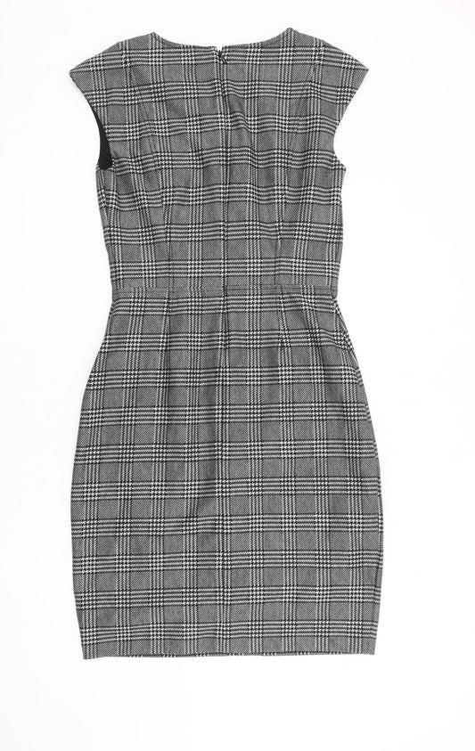 Mango Women's Grey Check Sheath Dress M