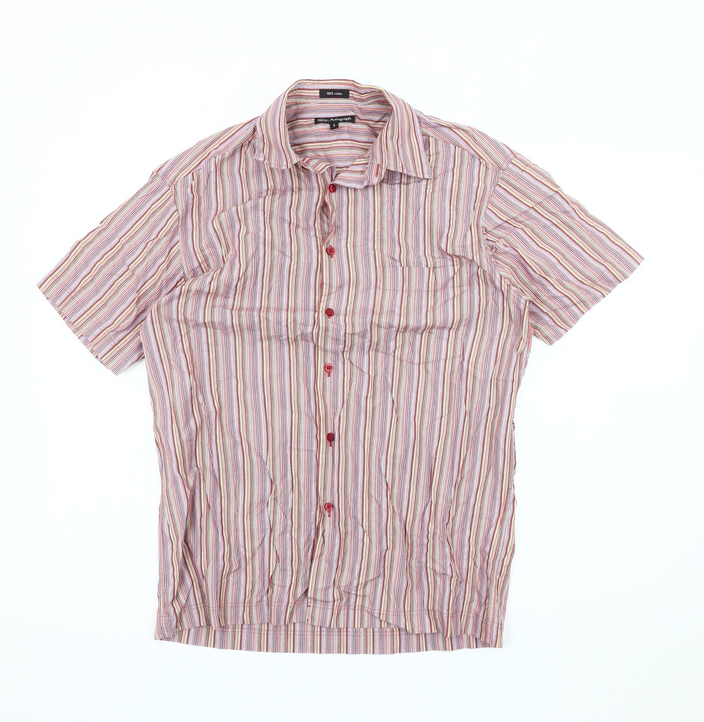 Marks and Spencer Men's Multicoloured Striped Shirt S