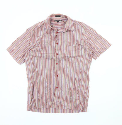 Marks and Spencer Men's Multicoloured Striped Shirt S