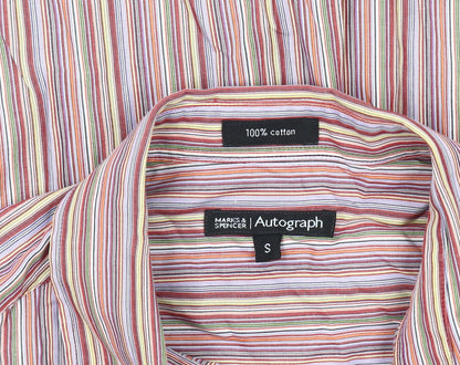 Marks and Spencer Men's Multicoloured Striped Shirt S