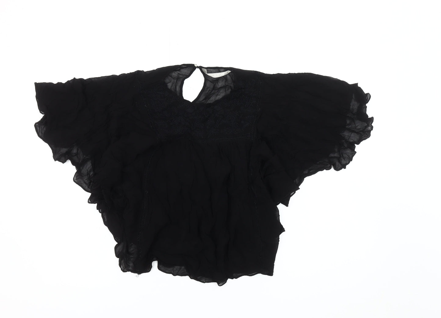 Womens UK Size XS Zara Black Basic Blouse