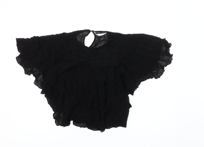Womens UK Size XS Zara Black Basic Blouse