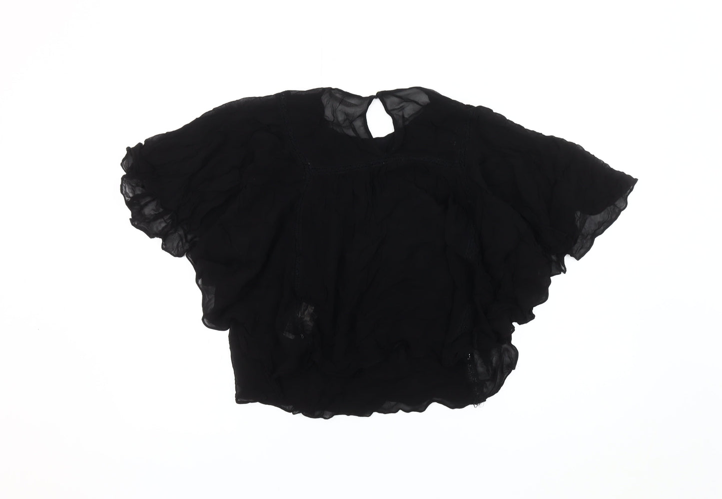 Womens UK Size XS Zara Black Basic Blouse