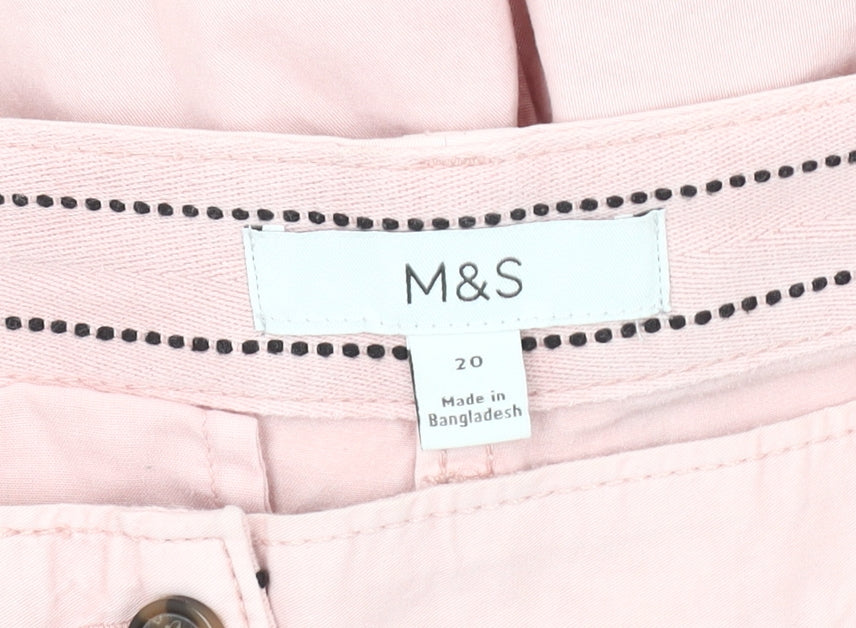 Marks and Spencer Unisex Pink Chino Shorts Size 20