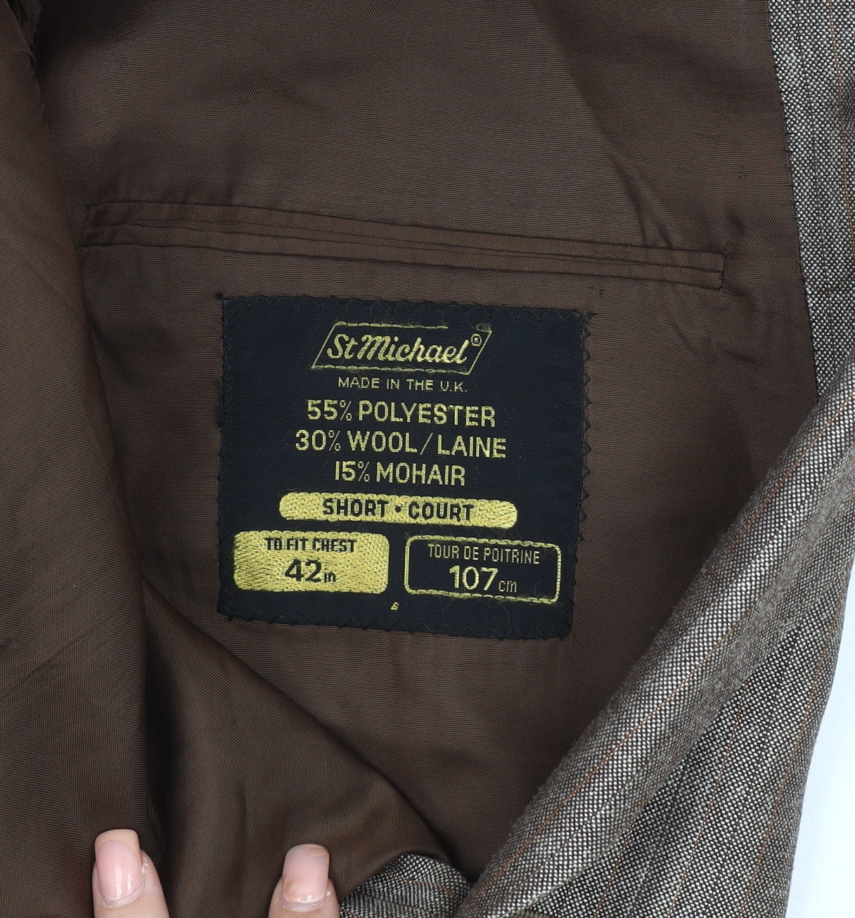 Mens UK Size 42 St Michael Regular Brown Suit Jacket