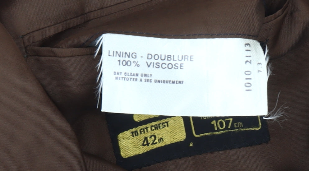 Mens UK Size 42 St Michael Regular Brown Suit Jacket