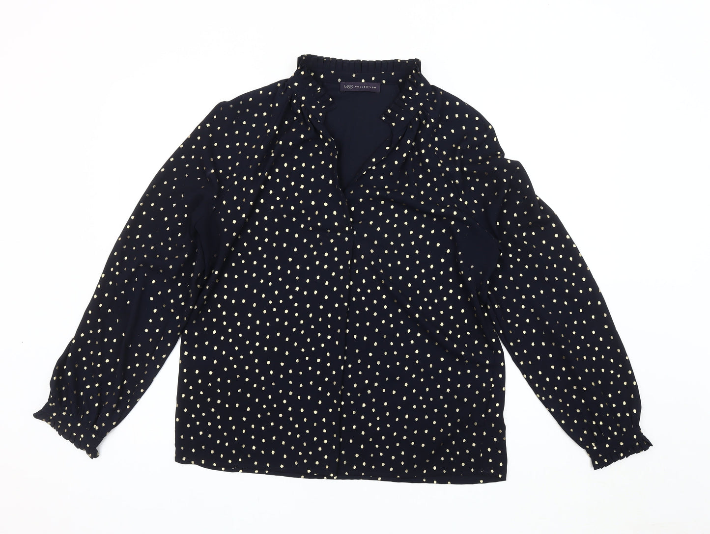 Womens UK Size 12 Marks and Spencer Blue Basic Blouse