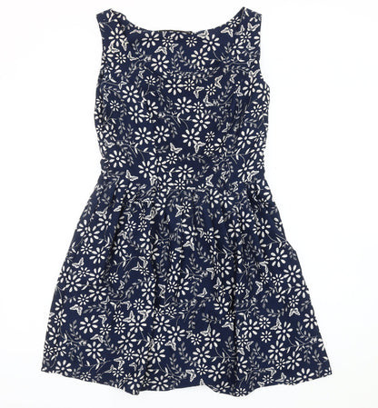 Mela Loves London Women's Blue Fit & Flare Dress, Size 12