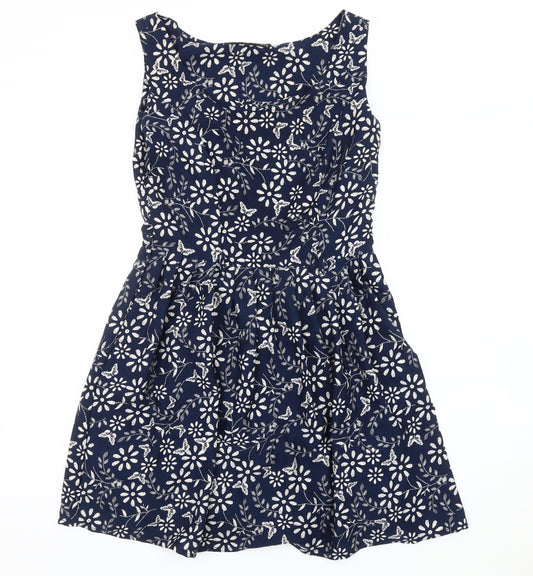 Mela Loves London Women's Blue Fit & Flare Dress, Size 12