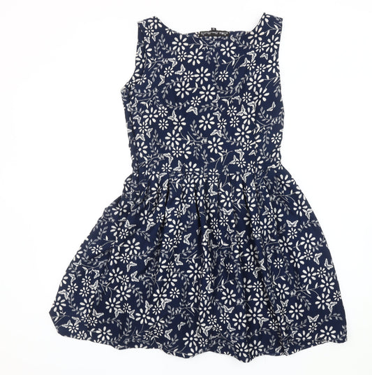 Mela Loves London Women's Blue Fit & Flare Dress, Size 12