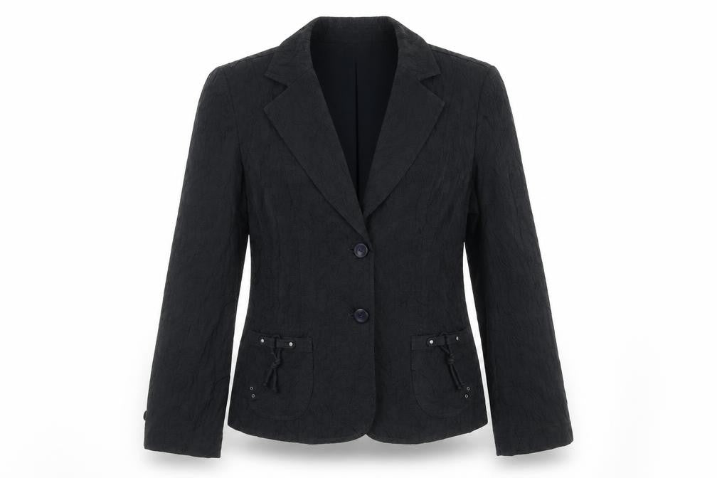 Front view of Oscar B. Women's Black Blazer, size 12, Regular Fit