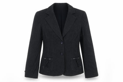 Front view of Oscar B. Women's Black Blazer, size 12, Regular Fit