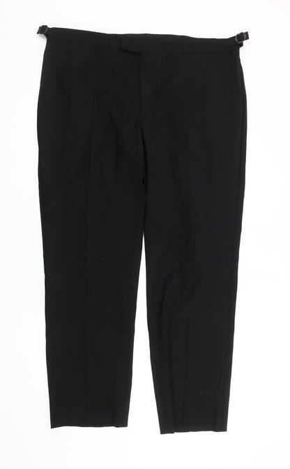 Marks and Spencer Men's Black Wool Trousers 40R Formal