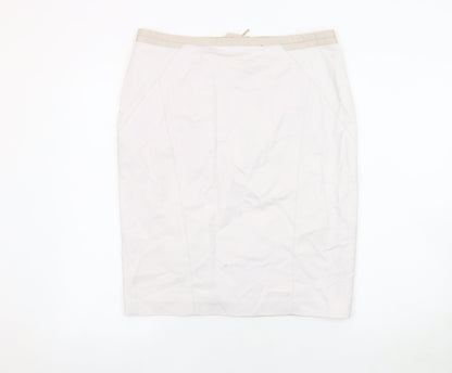 Autograph Women's Ivory Pencil Skirt, Size 14, Zip Accent