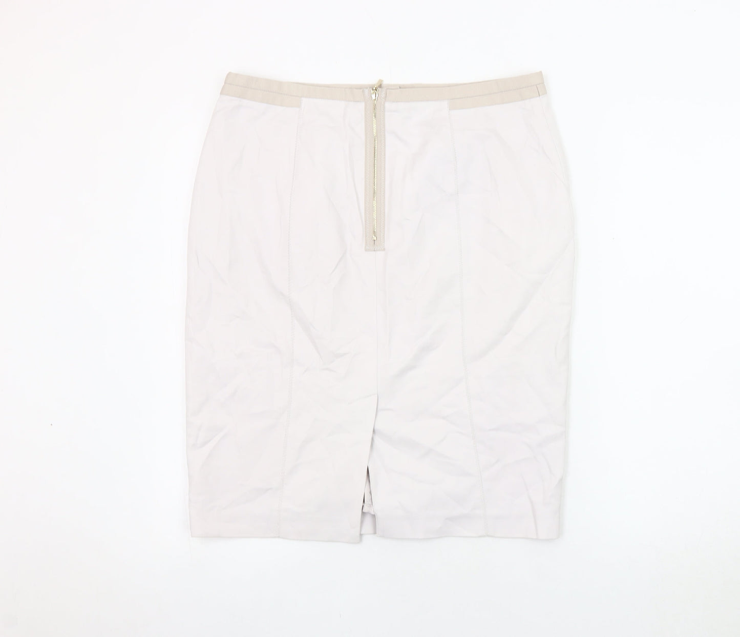 Autograph Women's Ivory Pencil Skirt, Size 14, Zip Accent