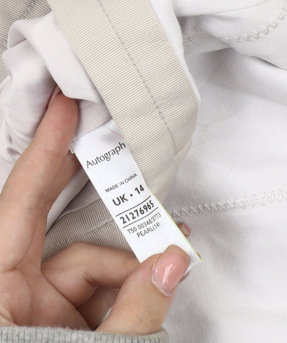 Autograph Women's Ivory Pencil Skirt, Size 14, Zip Accent