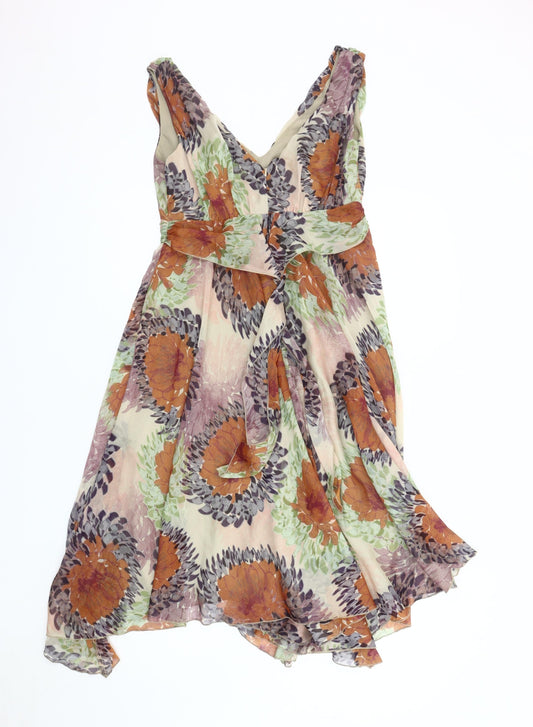 Principles Women's Multicoloured A-Line Hi-Low Dress Size 10