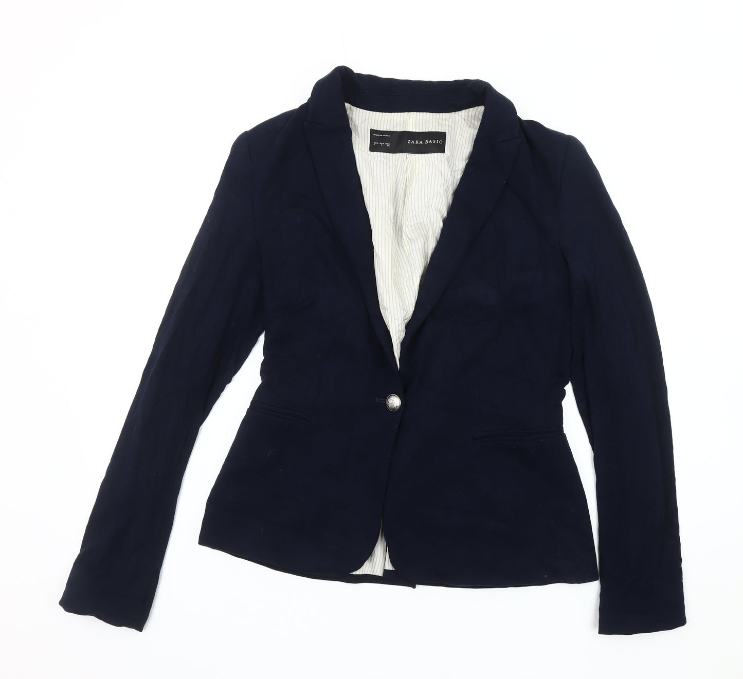 Zara Women's Blue Blazer Size 8, Casual Regular Fit