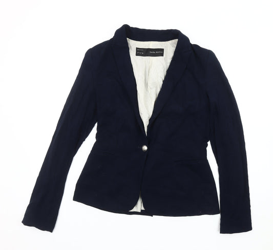 Zara Women's Blue Blazer Size 8, Casual Regular Fit