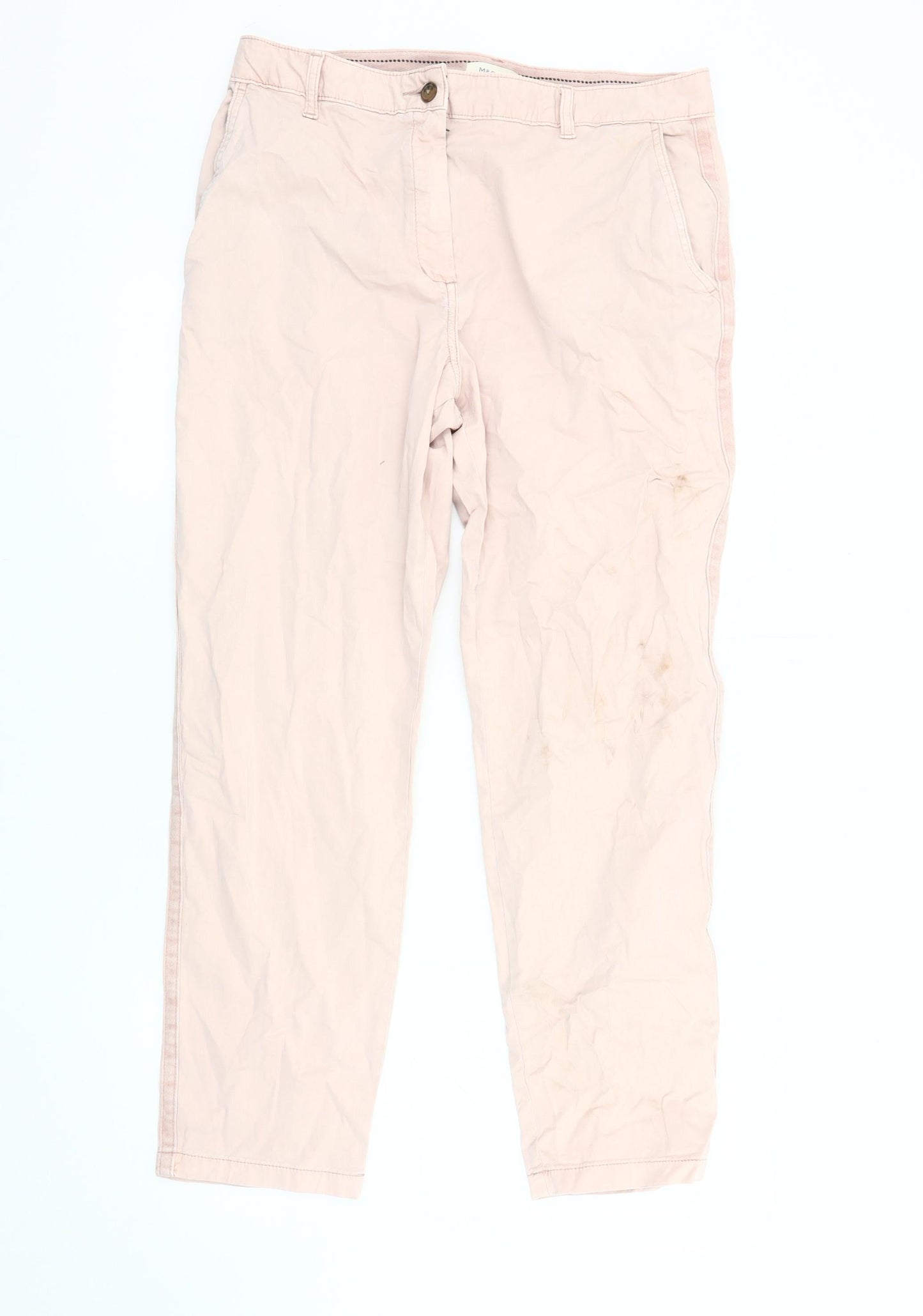 Womens UK Size 14 Marks and Spencer Regular Fit Casual Pink Trousers