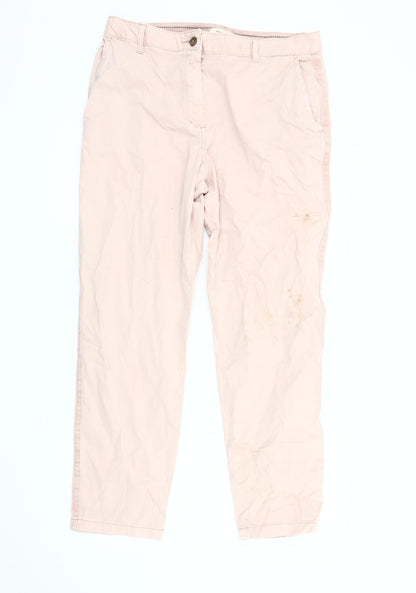 Womens UK Size 14 Marks and Spencer Regular Fit Casual Pink Trousers