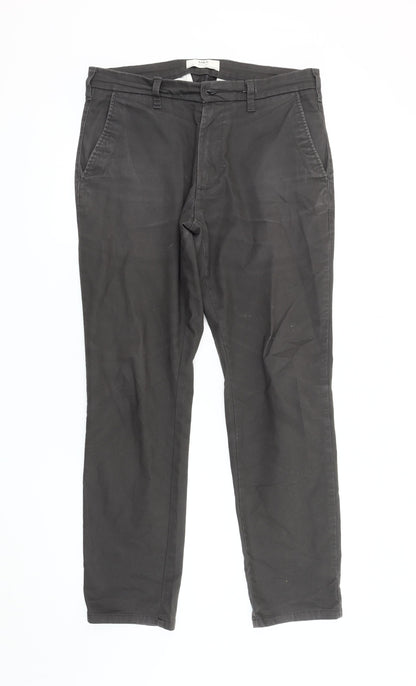 Marks and Spencer Men's Black Chino Trousers, 32 Slim