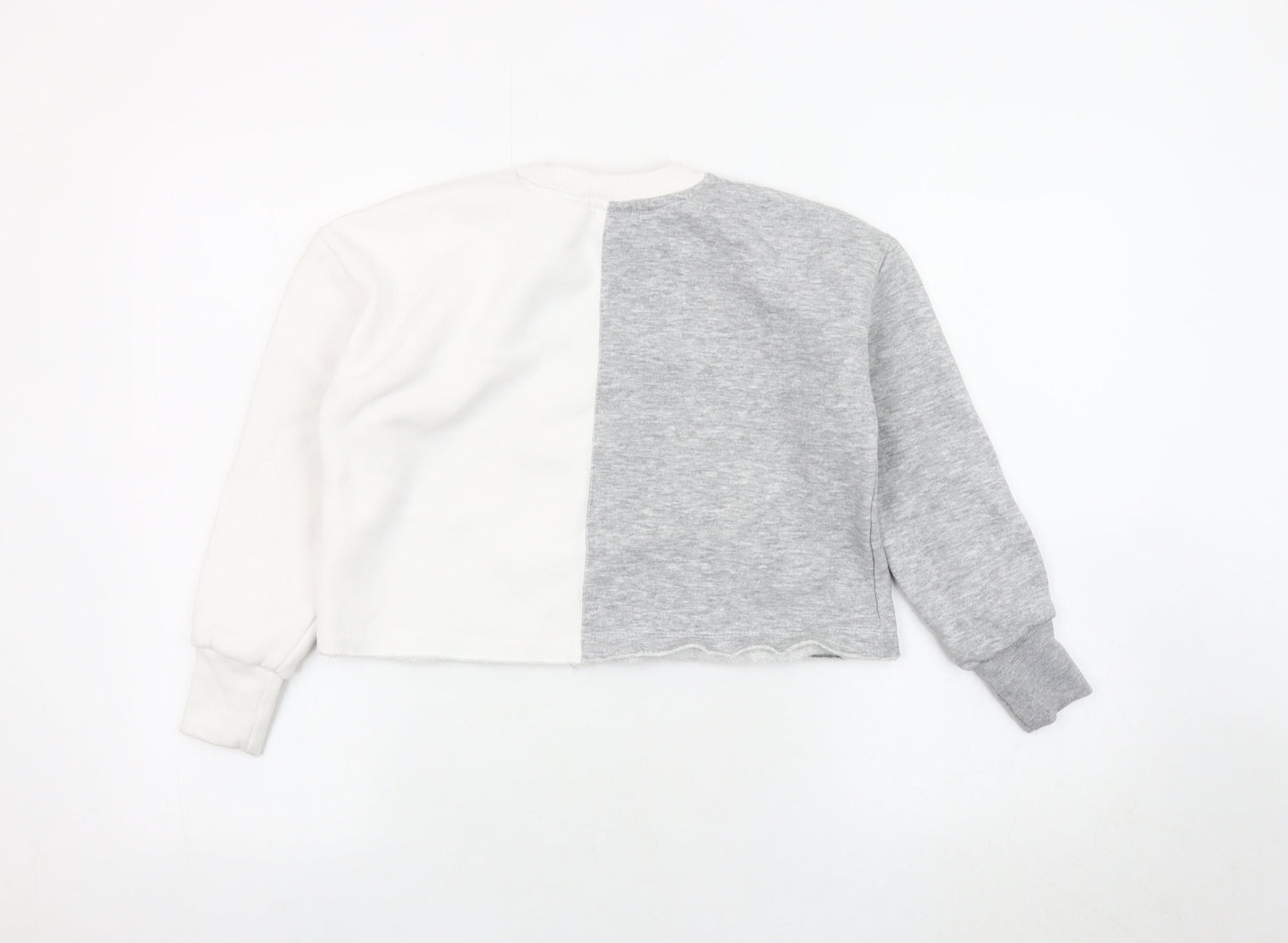 Holyfield Girls Colourblock Pullover Sweatshirt XS Grey White