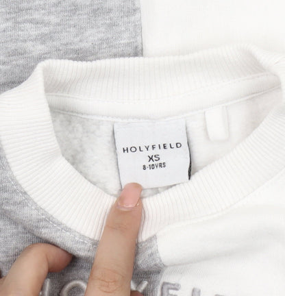 Holyfield Girls Colourblock Pullover Sweatshirt XS Grey White