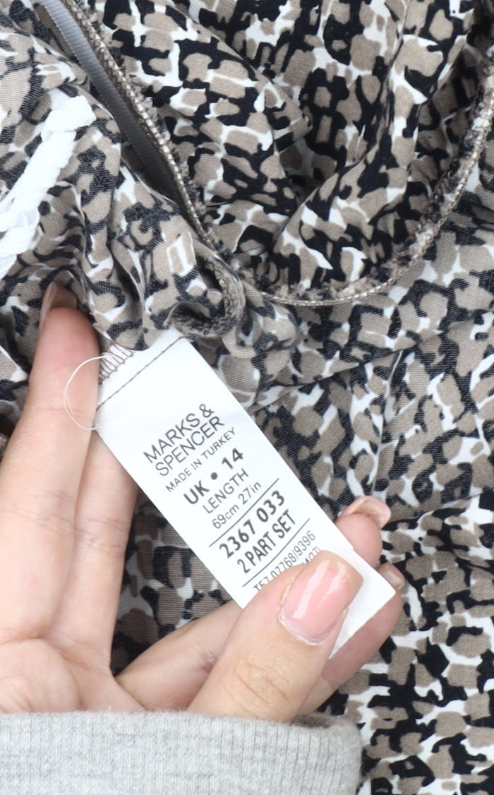 Marks and Spencer Animal Print Knee Length Skirt, Size 14