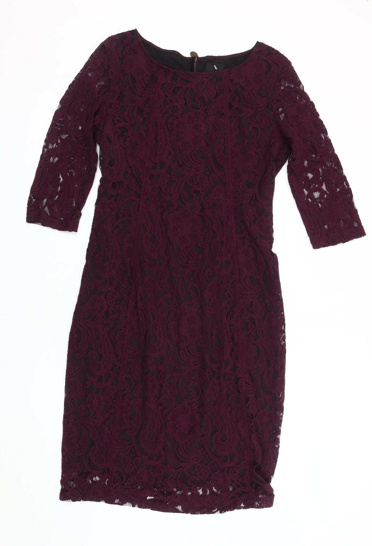 Elegant Women's Purple Sheath Dress, Size 12, Party Ready