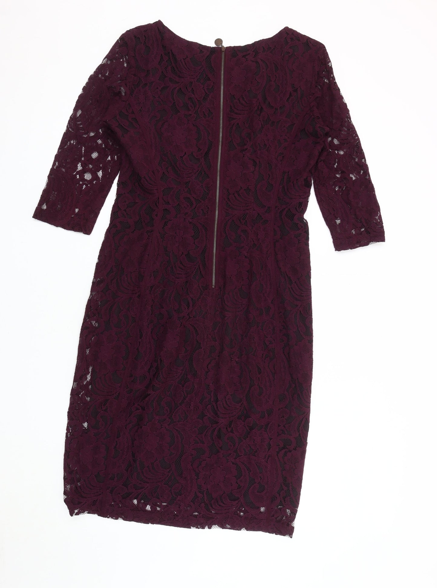 Elegant Women's Purple Sheath Dress, Size 12, Party Ready