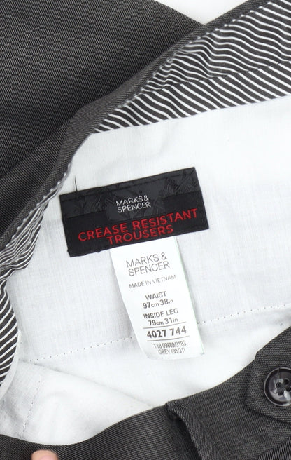 Marks and Spencer Men's Grey Trousers Size 38