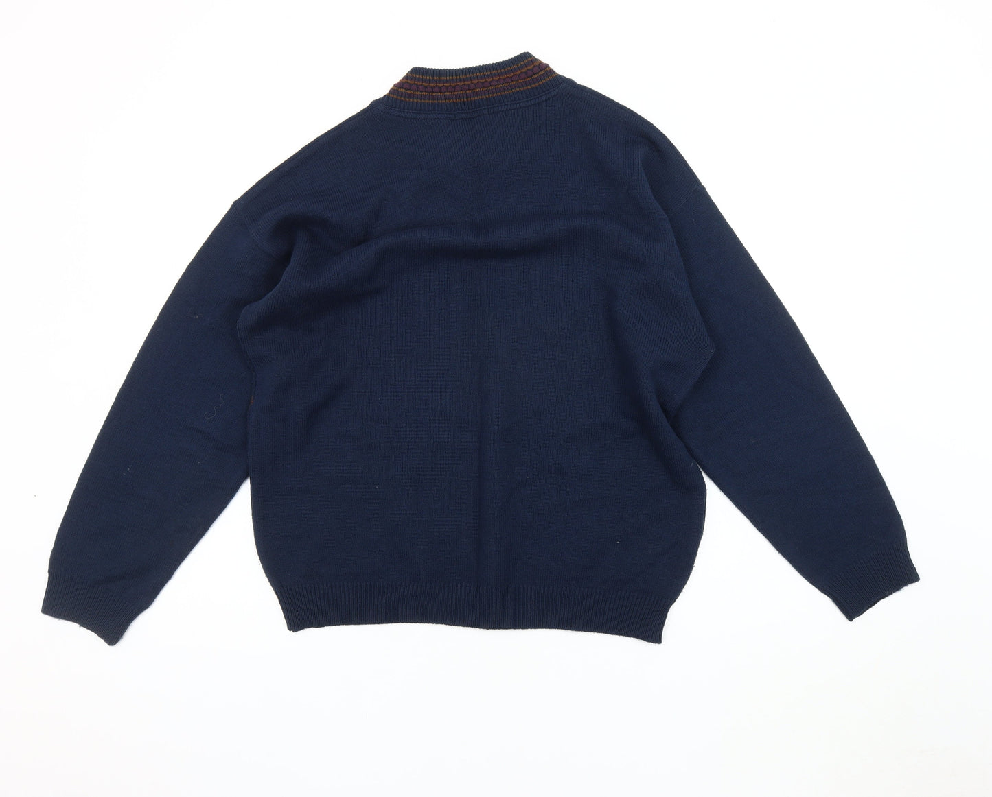 St Michael Men's Blue Wool Blend Pullover Jumper M