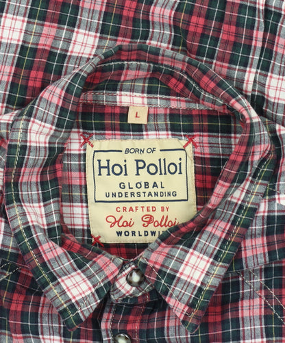 Hoi Polloi Men's Red Plaid Button-Up Shirt L