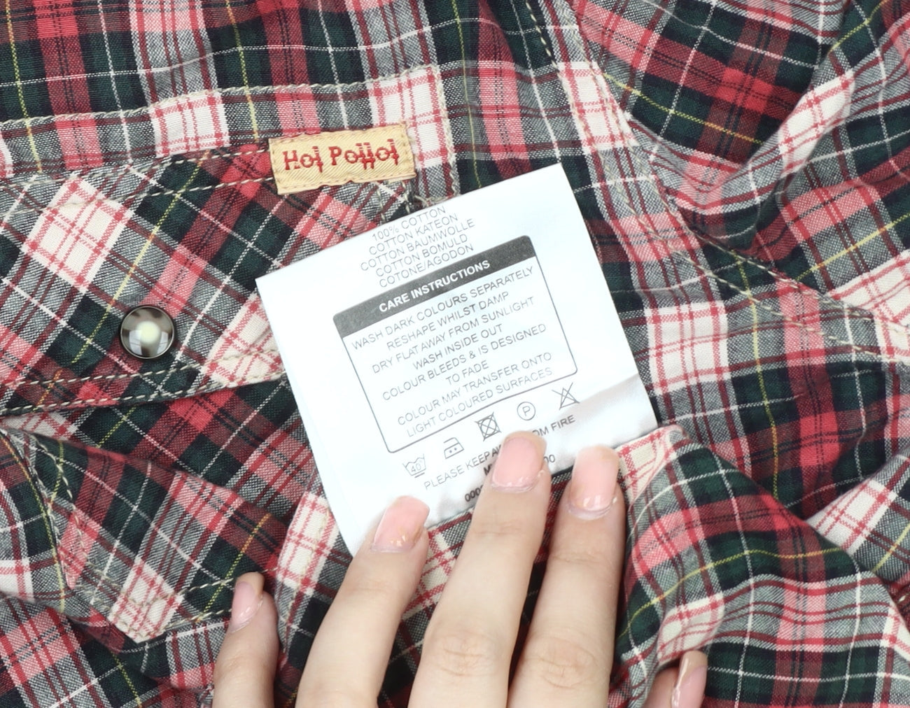 Hoi Polloi Men's Red Plaid Button-Up Shirt L