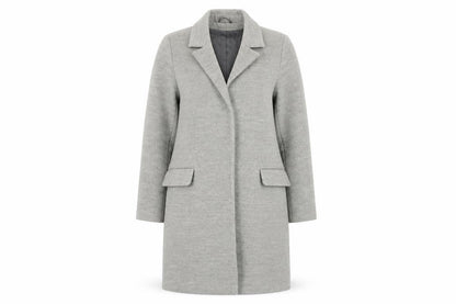 Topshop Women's Grey Wool Overcoat, Size 8, Lined