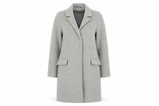 Topshop Women's Grey Wool Overcoat, Size 8, Lined