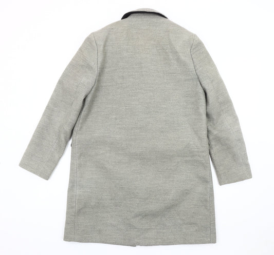 Topshop Women's Grey Wool Overcoat, Size 8, Lined