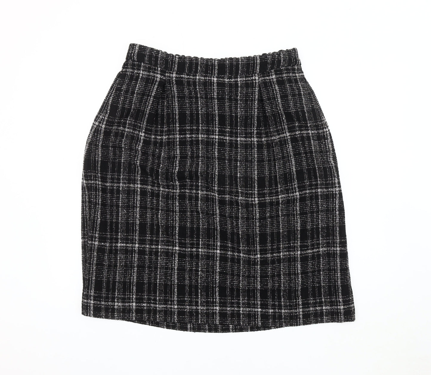 Marks and Spencer Women's Black Checked Skirt 14