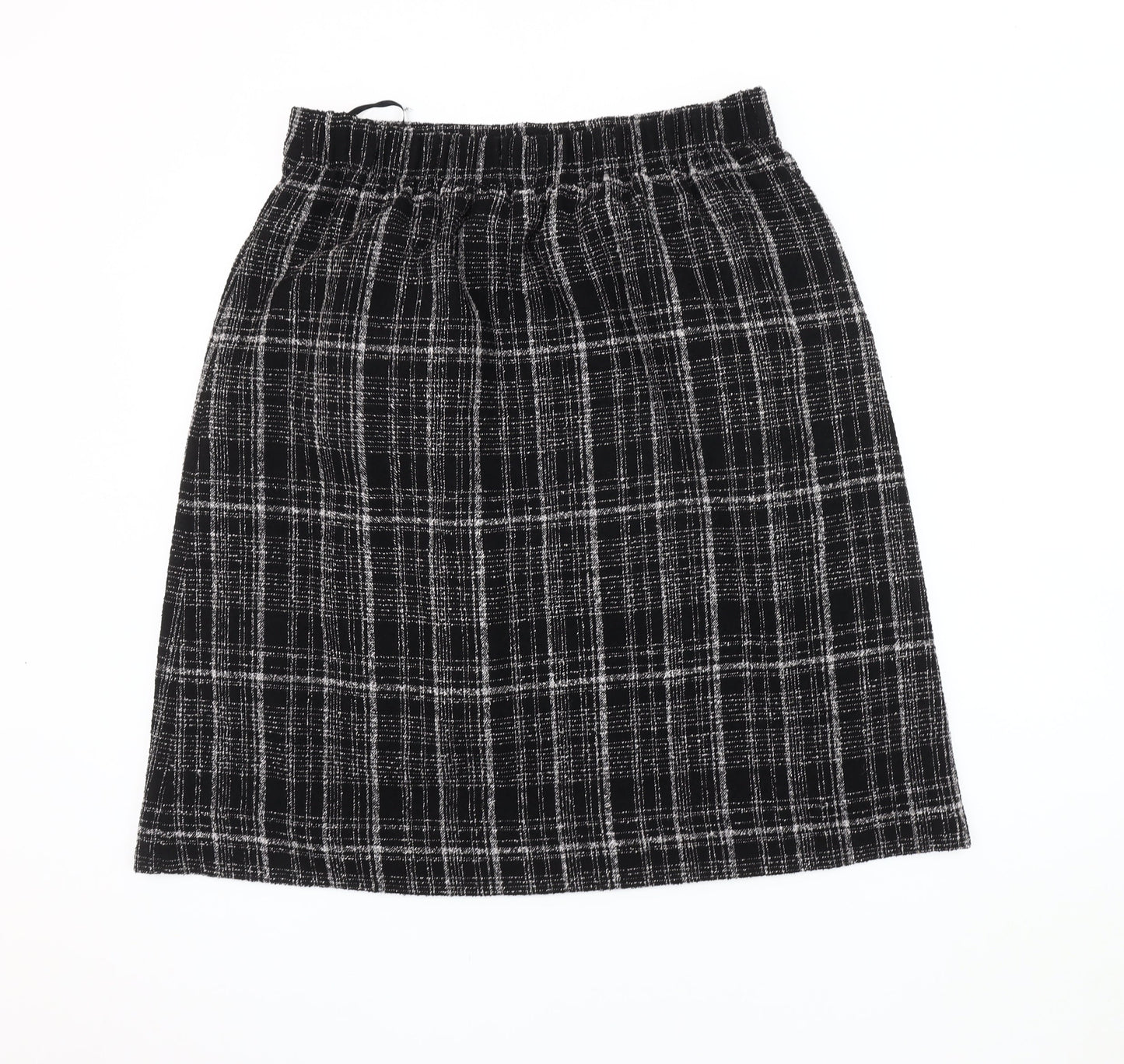 Marks and Spencer Women's Black Checked Skirt 14